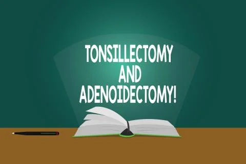Conceptual hand writing showing Tonsillectomy And Adenoidectomy. Business photo Stock Illustration