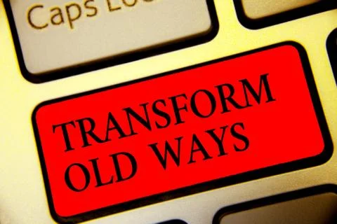 Conceptual hand writing showing Transform Old Ways. Business photo text repla 스톡 일러스트