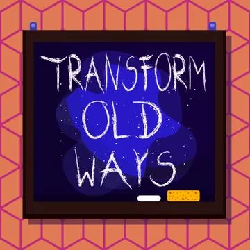 Conceptual hand writing showing Transform Old Ways. Business photo text replace Stock Illustration