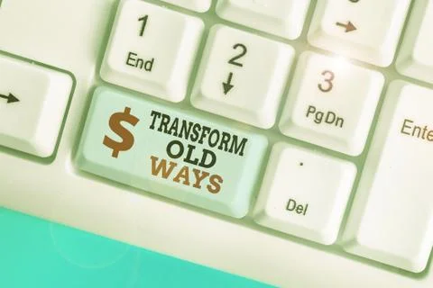 Conceptual hand writing showing Transform Old Ways. Business photo text replace Stock Photos