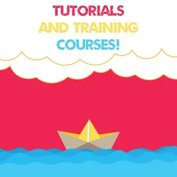 Conceptual hand writing showing Tutorials And Training Courses. Business photo Stock Illustration