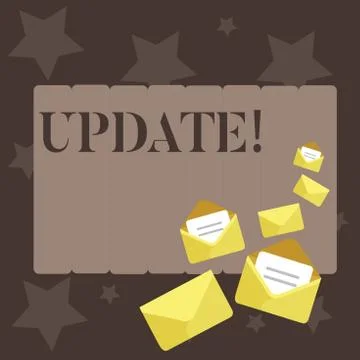 Conceptual hand writing showing Update. Business photo showcasing Up to date Stock Illustration