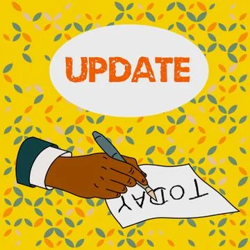 Conceptual hand writing showing Update. Business photo text make something more Stockillustratie