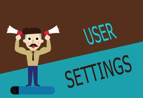 Conceptual hand writing showing User Settings. Business photo text Configuration 스톡 일러스트