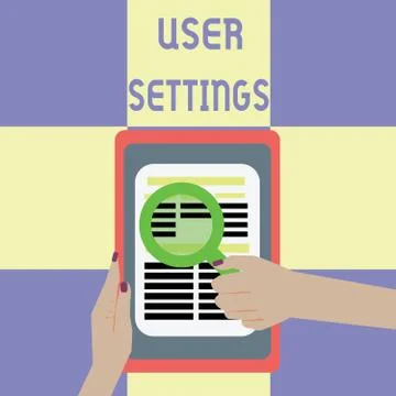 Conceptual hand writing showing User Settings. Business photo showcasing 스톡 일러스트