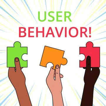 Conceptual hand writing showing User Behavior. Business photo showcasing focuses Stock Illustration