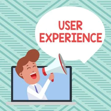 Conceptual hand writing showing User Experience. Business photo showcasing using Stock Illustration