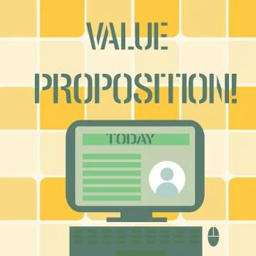 Conceptual hand writing showing Value Proposition. Business photo text 库存插图