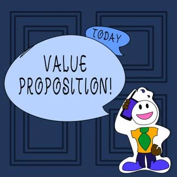 Conceptual hand writing showing Value Proposition. Business photo text Illustrazione stock