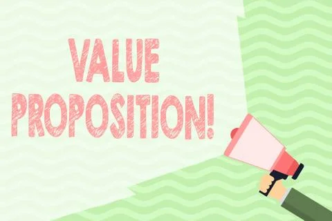 Conceptual hand writing showing Value Proposition. Business photo showcasing Stock Illustration