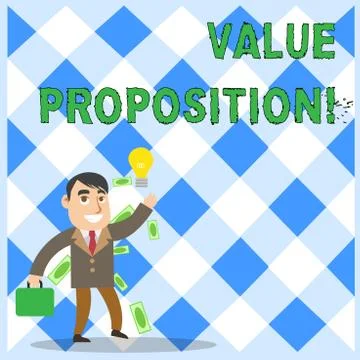 Conceptual hand writing showing Value Proposition. Business photo text 库存插图