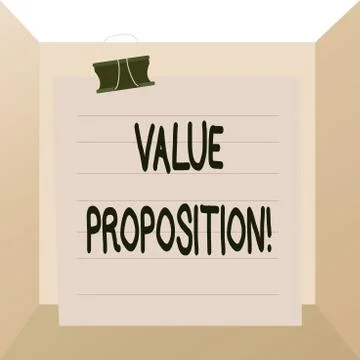 Conceptual hand writing showing Value Proposition. Business photo text Illustrazione stock