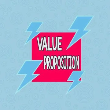 Conceptual hand writing showing Value Proposition. Business photo text feature Stock Illustration