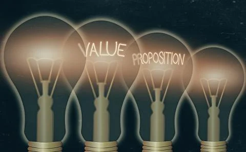 Conceptual hand writing showing Value Proposition. Business photo showcasing Stock Illustration
