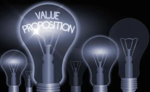 Conceptual hand writing showing Value Proposition. Business photo showcasing Stock Illustration