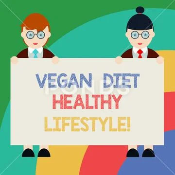 Conceptual hand writing showing Vegan Diet Healthy Lifestyle. Business photo Stock Illustration