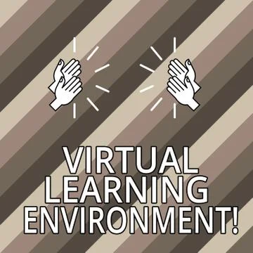 Conceptual hand writing showing Virtual Learning Environment. Business photo 스톡 일러스트