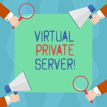 Conceptual hand writing showing Virtual Private Server. Business photo text sold Stock Illustration