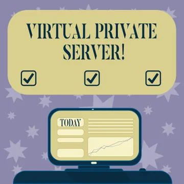 Conceptual hand writing showing Virtual Private Server. Business photo text sold Stock Illustration