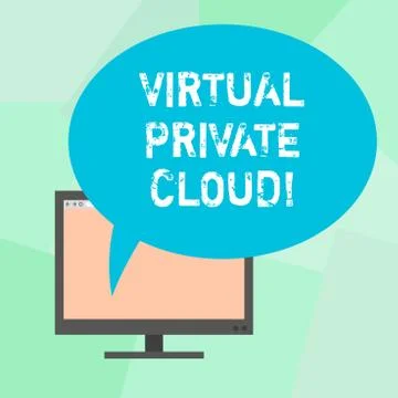 Conceptual hand writing showing Virtual Private Cloud. Business photo text Illustrazione stock