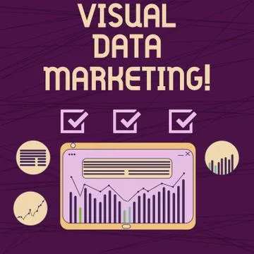 Conceptual hand writing showing Visual Data Marketing. Business photo showcasing イラスト素材