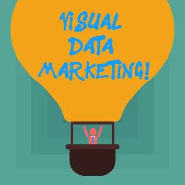 Conceptual hand writing showing Visual Data Marketing. Business photo showcasing Illustrazione stock
