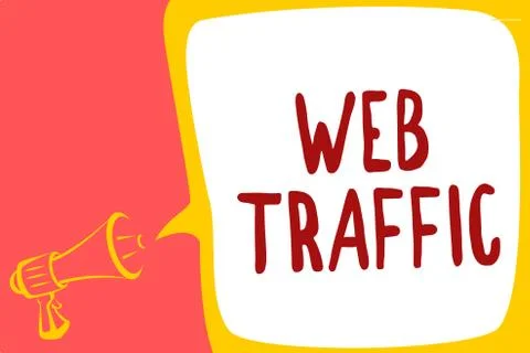 Conceptual hand writing showing Web Traffic. Business photo text Amount of data Stockillustratie