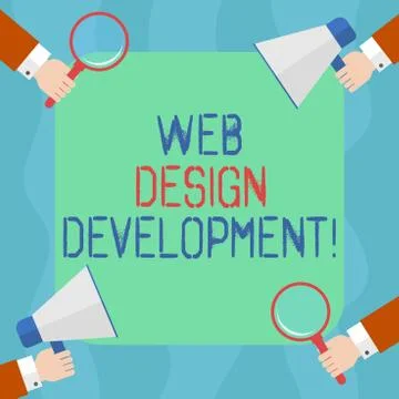Conceptual hand writing showing Web Design Development. Business photo text イラスト素材