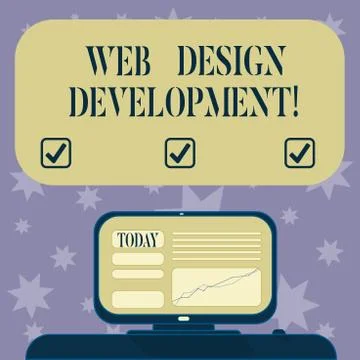 Conceptual hand writing showing Web Design Development. Business photo text Illustrazione stock