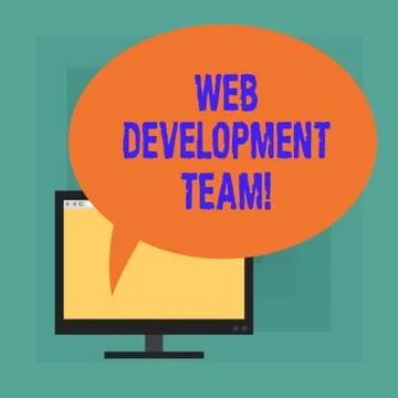 Conceptual hand writing showing Web Development Team. Business photo text a team Illustrazione stock