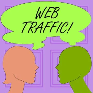 Conceptual hand writing showing Web Traffic. Business photo text amount of data イラスト素材