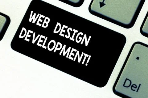 Conceptual hand writing showing Web Design Development. Business photo 스톡 사진