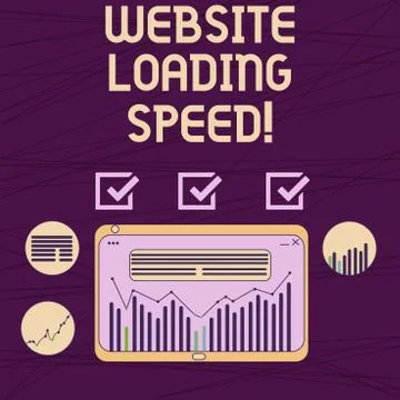Conceptual hand writing showing Website Loading Speed. Business photo showcasing Stock Illustration
