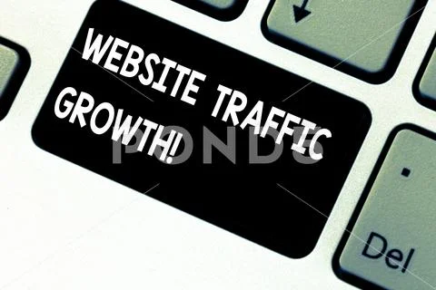 Conceptual hand writing showing Website Traffic Growth. Business photo Stock Photos