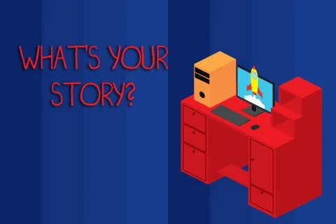 Conceptual hand writing showing What S Is Your Story question. Business photo Stock Illustration