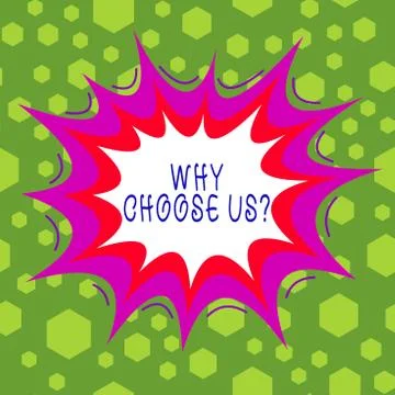 Conceptual hand writing showing Why Choose Us Question. Business photo text list Ilustração Stock