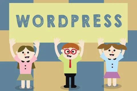 Conceptual hand writing showing Wordpress. Business photo text free source Stock Illustration