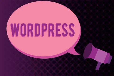 Conceptual hand writing showing Wordpress. Business photo showcasing free source 스톡 일러스트