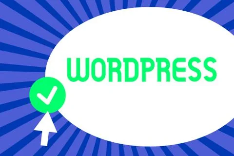 Conceptual hand writing showing Wordpress. Business photo text free source 스톡 일러스트