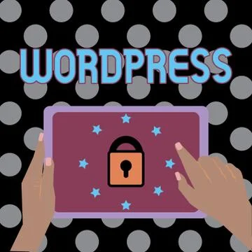 Conceptual hand writing showing Wordpress. Business photo text free source Illustrazione stock