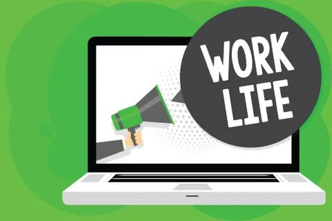 Conceptual hand writing showing Work Life. Business photo text An everyday task 스톡 일러스트