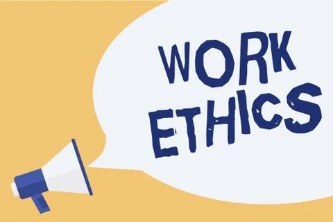 Conceptual hand writing showing Work Ethics. Business photo showcasing A set of Illustrazione stock