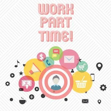 Conceptual hand writing showing Work Part Time. Business photo showcasing A job イラスト素材