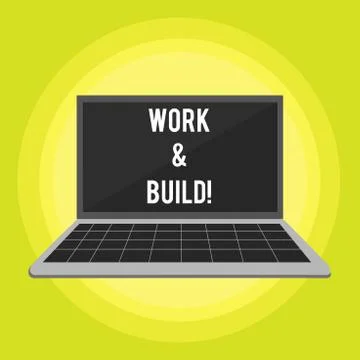 Conceptual hand writing showing Work And Build. Business photo text Do hard job Ilustración de archivo