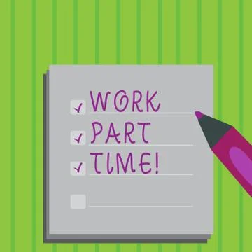 Conceptual hand writing showing Work Part Time. Business photo text A job that Stockillustratie