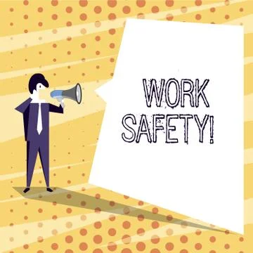 Conceptual hand writing showing Work Safety. Business photo text policies and Stock Illustration