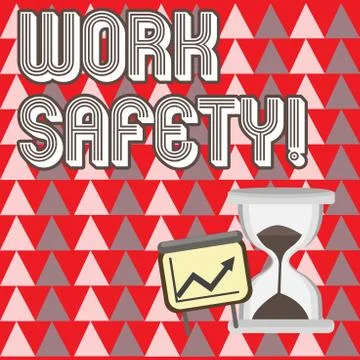 Conceptual hand writing showing Work Safety. Business photo showcasing polici Stock Illustration