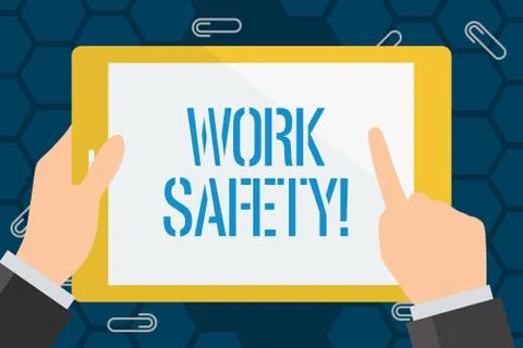 Conceptual hand writing showing Work Safety. Business photo showcasing policies Stock Illustration