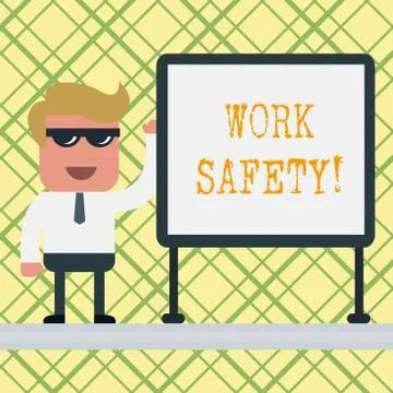 Conceptual hand writing showing Work Safety. Business photo text policies and Stock Illustration