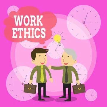 Conceptual hand writing showing Work Ethics. Business photo text A set of values Stock Illustration